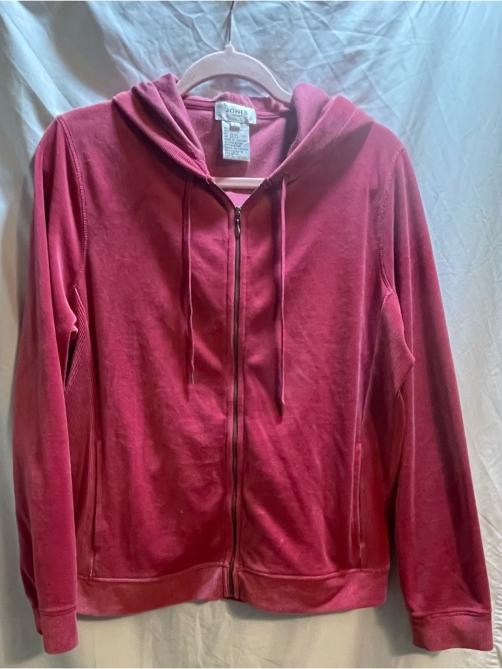 Jones New York velour full-zip hooded jacket - Women’s Large